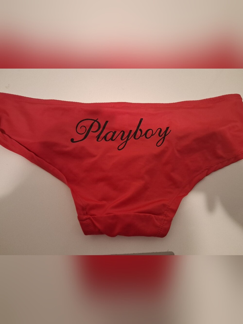 PLAYBOY Red Women's Briefs - Solid Stretch Bikini - Picture 4 of 4
